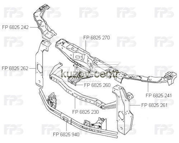 Wzmocnienie zderzaka przedniego FPS FP6825940 cena, od 89,84 USD
