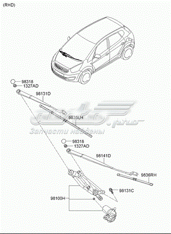 Mechanizm wycieraczek KIA Venga (YN)