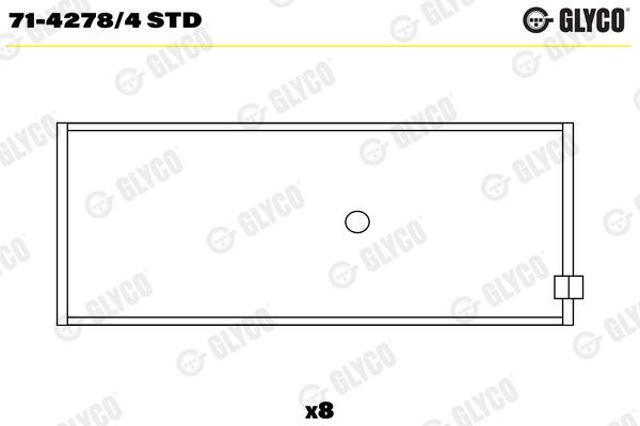 7142784STD Glyco Panewki korbowodowe wału korbowego, zestaw, standardowe (STD)