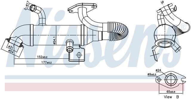 Chłodnica układu recyrkulacji spalin EGR Ford Focus 1 (DAW, DBW)