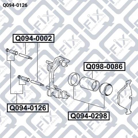 Do koszyka Q0940126 Q-fix Zestaw naprawczy zacisku hamulcowego przedniego