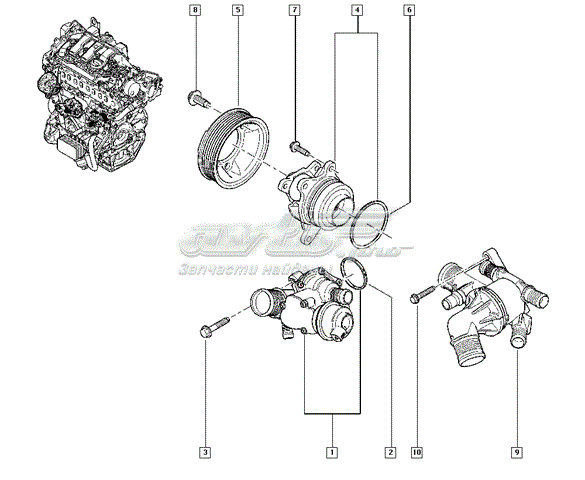 Obudowa termostatu Renault (RVI) 110615482R cena, od 70,96 USD
