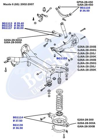 BG1155 Belgum Silentblock tylnego wahacza podłużnego przedni
