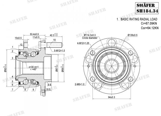 SH18434 Shafer Piasta przednia