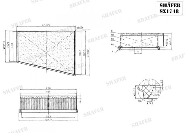 Do koszyka SX1748 Shafer Filtr powietrza