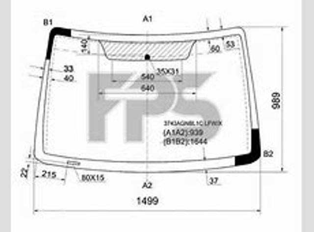 Szyba przednia do Ford Connect TOURNEO PU2