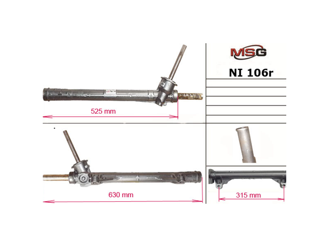 Listwa kierownicza (maglownica) MSG Rebuilding NI106R cena, od 76,62 USD