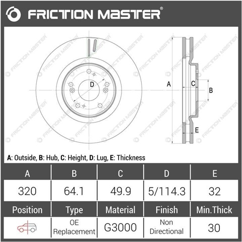 R1914 Friction Master Tarcza hamulcowa przednia