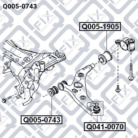 Silentblock przedniego wahacza dolnego Q0050743 Q-fix