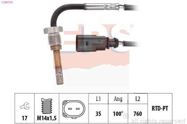1.220.314 EPS czujnik temperatury spalin, przed turbiną
