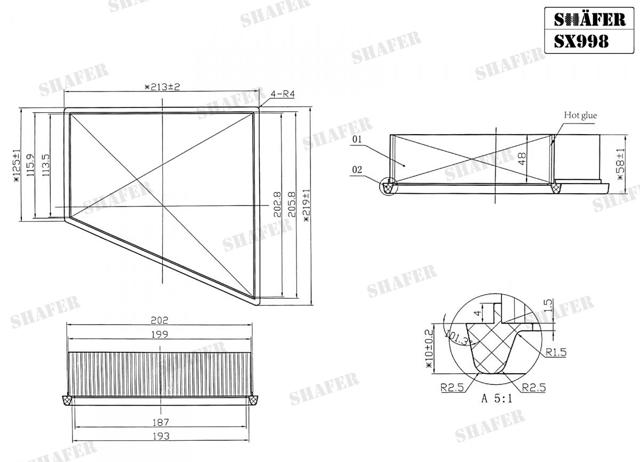 Filtr powietrza Shafer SX998 cena, od 8,36 USD