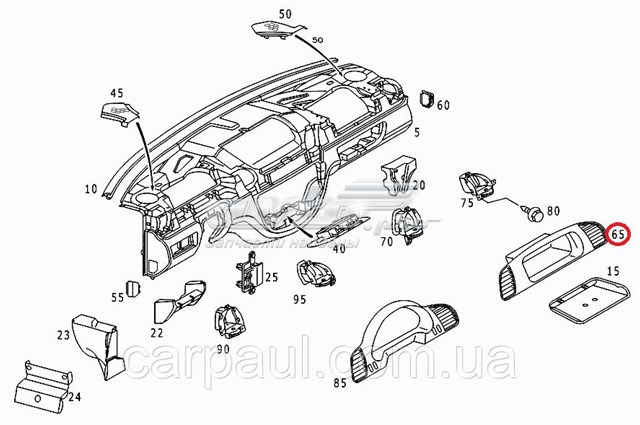 Listwa ochronna (nakładka) na desce rozdzielczej "torpedo" prawa Autotechteile 1006802