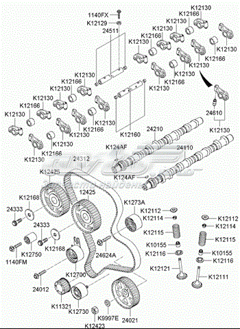 Do koszyka 0K88R12750 Hyundai/Kia Rolka prowadząca kierunkowa paska rozrządu