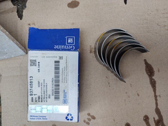 Panewki korbowodowe wału korbowego, zestaw, standardowe (STD) General Motors 93745813