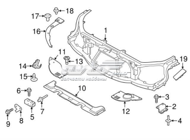 LR100596 Land Rover Osłona chłodnicy kompletna (panel mocowania reflektorów)