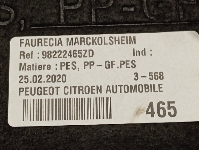 Półka kabiny tylna Peugeot/Citroen 96776417ZD cena, od 131,10 USD