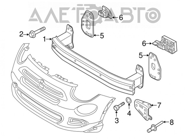 Wzmocnienie zderzaka przedniego Fiat/Alfa/Lancia 51947107 cena, od 92,44 USD