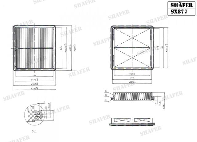Filtr powietrza SX877 Shafer