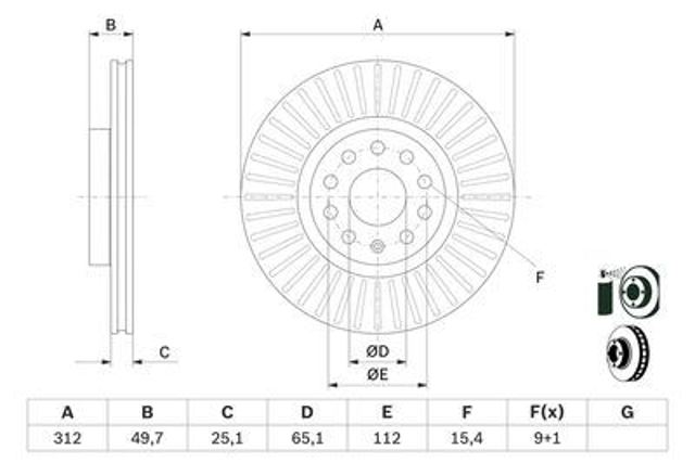 986479932 Bosch Tarcza hamulcowa przednia