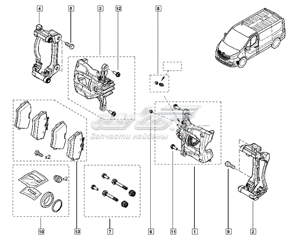 4407098 Opel zestaw naprawczy zacisku hamulcowego przedniego