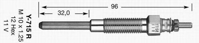 Świeca żarowa NGK Y715R cena, od 12,46 USD