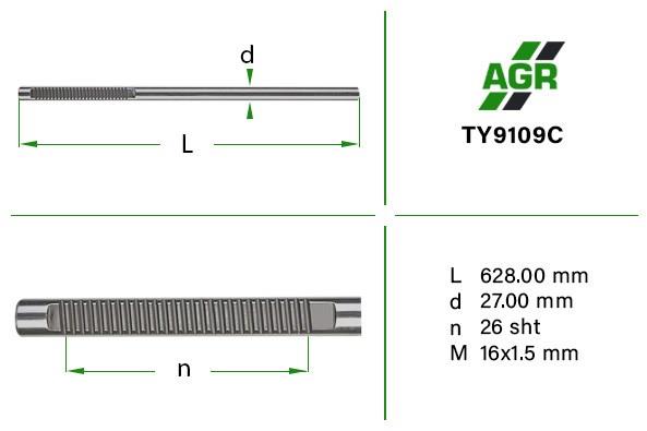 TY9109C AGR wał (pręt maglownicy)