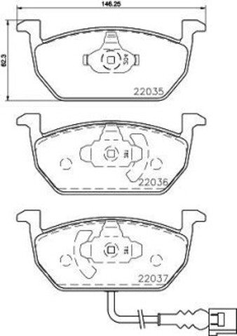 8DB355021951 HELLA klocki hamulcowe przednie tarczowe