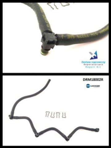 Do koszyka DRM18002R Dr.motor Rurka paliwa, zwrotna od wtryskiwaczy