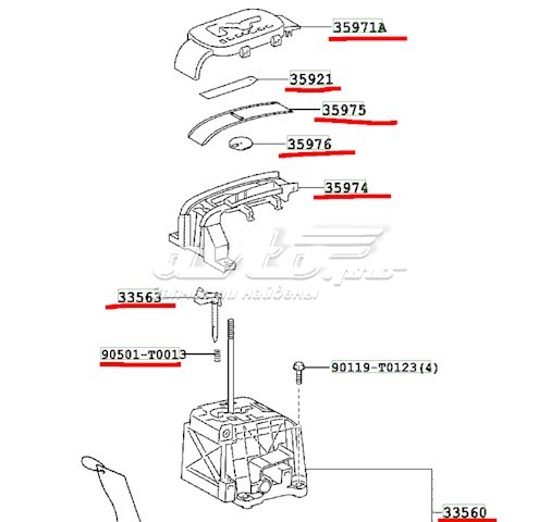Mechanizm zmiany biegów (cięgno) Toyota FORTUNER SUV (N5, N6) (2005 - 2012) cena, od 1804,56 USD