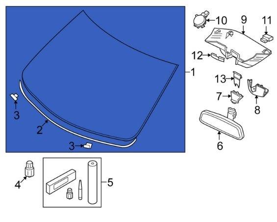 Szyba przednia Volvo XC90 II SUV (256) (2014 - 2026) cena, od 599,31 USD