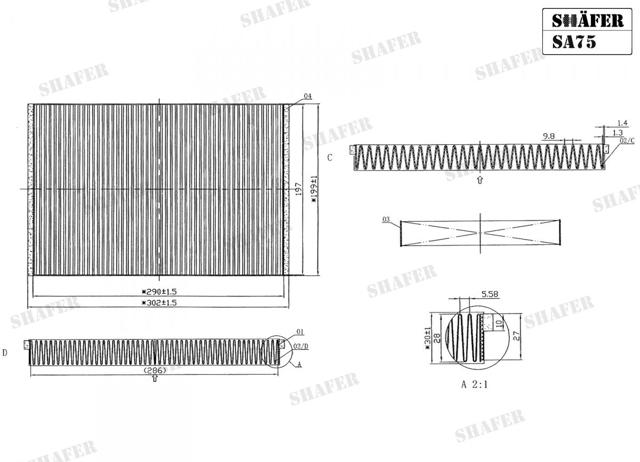 SA75 Shafer Filtr kabiny