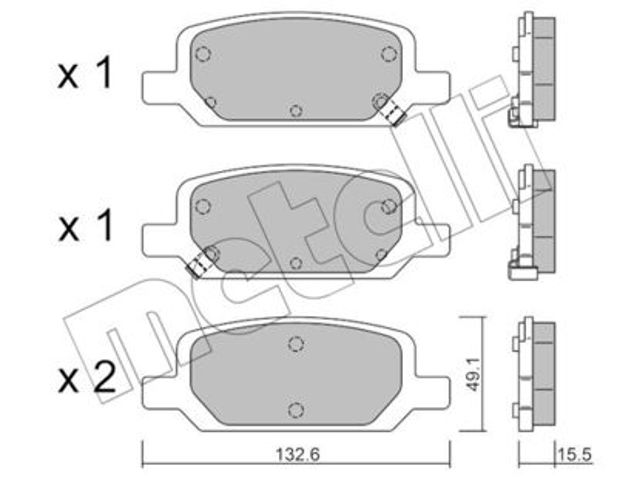 22-1278-0 Metelli okładziny (klocki do hamulców tarczowych tylne)