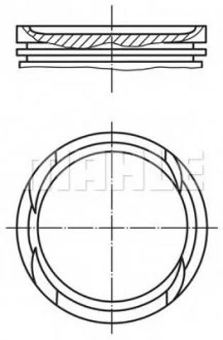 Do koszyka 0100501 Mahle Original Tłok, komplet na 1 cylinder, 2. naprawa (+0,50)