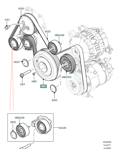 Do koszyka LR113860 Land Rover Koło pasowe wału korbowego