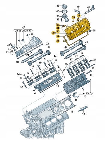 Pokrywa zaworowa VAG 059103469DE cena, od 284,55 USD