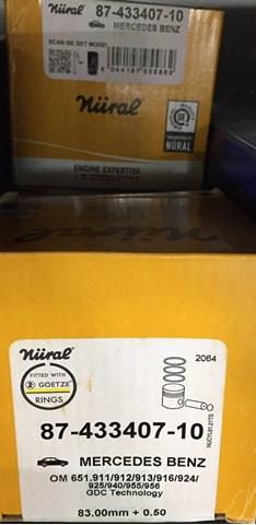 Do koszyka 8743340710 Nural Tłok, komplet na 1 cylinder, 2. naprawa (+0,50)