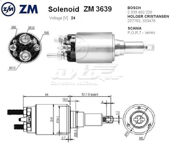 ZM3639 ZM elektromagnes rozrusznika