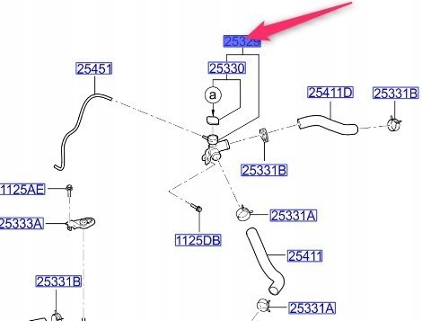 Przewód (króciec) układu chłodzenia Hyundai/Kia 253291P100 cena, od 18,06 USD