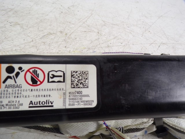 Do koszyka 95327400 Opel Poduszka powietrzna (AIRBAG) kurtyna boczna lewa