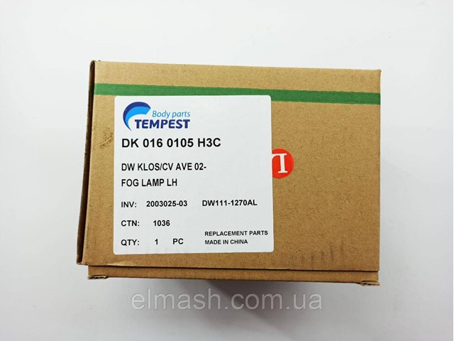 Do koszyka 0160105H3C Tempest Lampa przeciwmgielna lewa