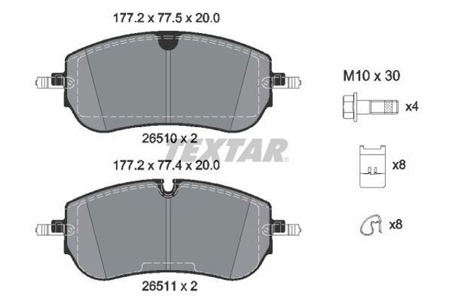 Klocki hamulcowe przednie tarczowe LR174900 Land Rover