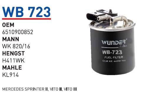 Filtr paliwa Wunder WB723 cena, od 53,14 USD