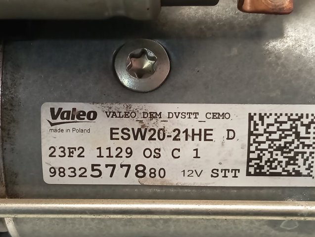 Do koszyka 9832577880 Fiat/Alfa/Lancia Rozrusznik
