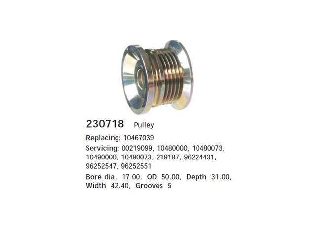 AP1007S AS/Auto Storm Koło pasowe alternatora