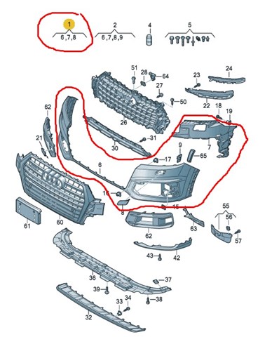 Zderzak przedni 4M0807065BGRU VAG