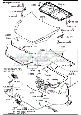 Wygluszenie maski Mazda 3 