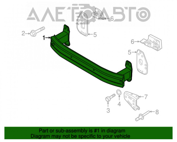 Do koszyka 51947107 Fiat/Alfa/Lancia Wzmocnienie zderzaka przedniego
