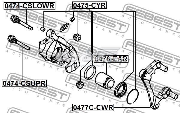 Jarzmo zacisku hamulcowego tylnego Mitsubishi 4605A215