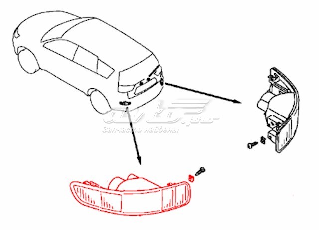 8337A015 Mitsubishi lampa odblaskowa zderzaka tylnego lewa