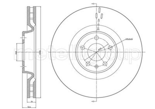 23-1085C Metelli tarcza hamulcowa przednia